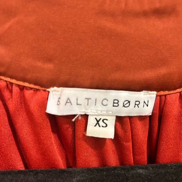 Women’s BalticBorn Rust Colored Long Satin Dress - Picture 2 of 4